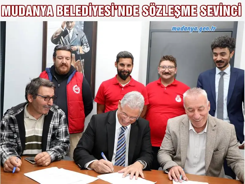 Mudanya Belediyesi ile DİSK’e bağlı Genel-İş Sendikası arasında yapılan toplu iş sözleşmesi görüşmelerinde anlaşma sağlandı. Sözleşme ile işçilere yüzde 27.73 oranında zam yapıldı. Mudanya Belediye Başkanı Deniz Dalgıç, amaçlarının Mudanya’da refah seviyesini artırmak olduğunu söyledi.