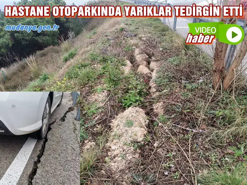 Mudanya Devlet Hastanesinin otopark alanını çevreleyen asfalt yarıkları vatandaşları tedirgin ediyor.