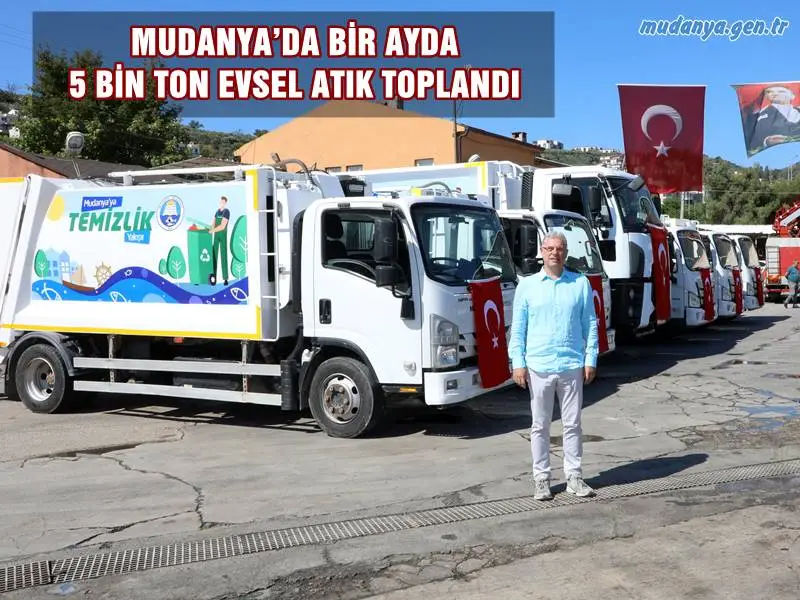 Temizlik hizmetlerini daha hızlı ve verimli hale getirmek amacıyla araç filosunu genişleten Mudanya Belediyesi, 15 Haziran – 15 Temmuz 2024 döneminde bir ay boyunca 5 bin ton evsel atık topladı.