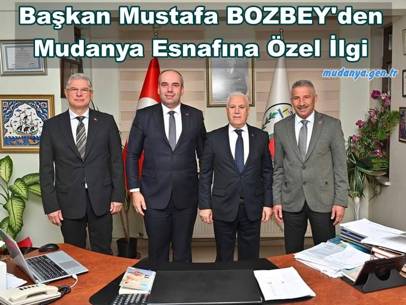 Başkan Bozbey Burada’ projesi kapsamında makamını Mudanya’ya taşıyan Başkan Mustafa BOZBEY, Mudanya Esnaf ve Sanatkarlar Odasını Mudanya Belediye Başkanı Deniz Dalgıç ile birlikte ziyaret ettiler.