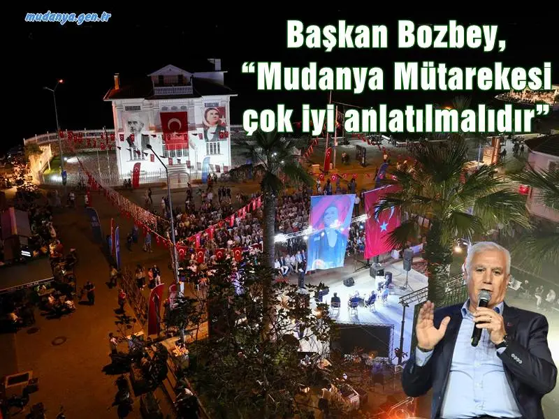 Bursa Büyükşehir Belediyesi tarafından Mudanya Mütarekesi’nin 102. yıldönümü münasebetiyle ‘Uluslararası Mudanya Mütarekesi ve Kültürel Miras Sempozyumu’ düzenlendi. İki gün boyunca yerli ve yabancı birçok akademisyenin Mudanya Mütarekesi üzerine görüşlerini sunduğu sempozyum, ‘Belediye Başkanları ve Kent Konseyi Başkanları Forumu’ ile sona erdi.