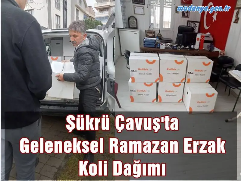 Şükrü Çavuş Mahalle Muhtarı Şeref Şaş Gelenekselleşen Erzak Koli Dağıtımını Gerçekleştirdi. Mudanya Şükrü Çavuş Mahalle Muhtarı Şeref Şaş temin ettikleri 30 adet erzak kolilerini ihtiyaç sahibi mahalle sakinlerine dağıttı.