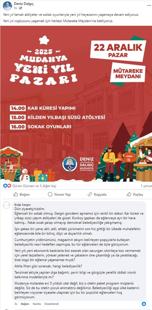 DENİZ DALGIÇ A MÜZE ÖNÜ PAZARB ELEŞTİRİSİ
