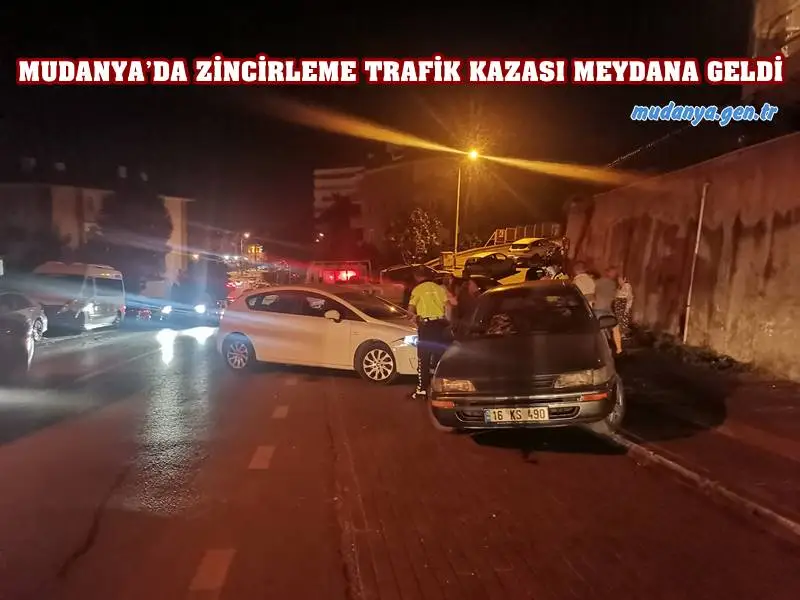 Mudanya'dan Bursa yönüne ilerleyen bir araç, direksiyon hakimiyetini kaybederek park halindeki iki araca çarptı.