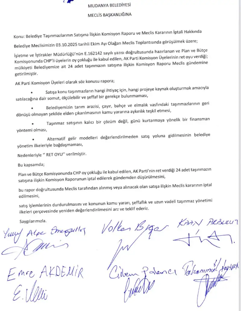 2026 mulk satisi iptal edilsin onerge