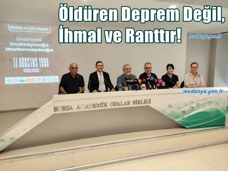 Bursa’dan Ortak Çağrı: “Öldüren Deprem Değil, İhmal ve Ranttır!”