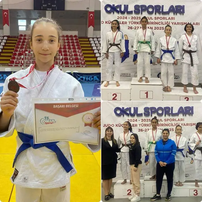 26-28 Nisan tarihleri arasında Amasya’da düzenlenen Okul Sporları Küçükler Türkiye Judo Şampiyonası’nda 44 kg kategorisinde Duru Şimşek ve 48 kg kategorisinde Lina Oyacı, üçüncülük kürsüsüne çıkarak madalya kazandı.