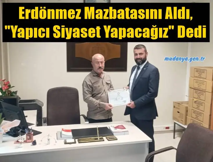 Ersin Erdönmez Görevine Başladı: "Mudanya İçin Sözümüz Var, Daha Çok Çalışacağız"