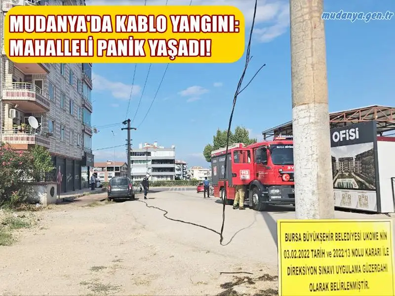 MUDANYA'DA KABLO YANGINI: MAHALLELİ PANİK YAŞADI!
