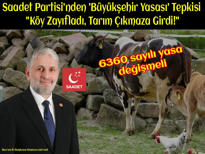Saadet Partisi'nden 'Büyükşehir Yasası' Tepkisi: "Köy Zayıfladı, Tarım Çıkmaza Girdi!"