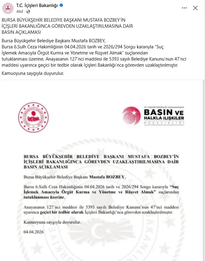 mustafa bozbey gorevden alindi ic isleri bakanligi