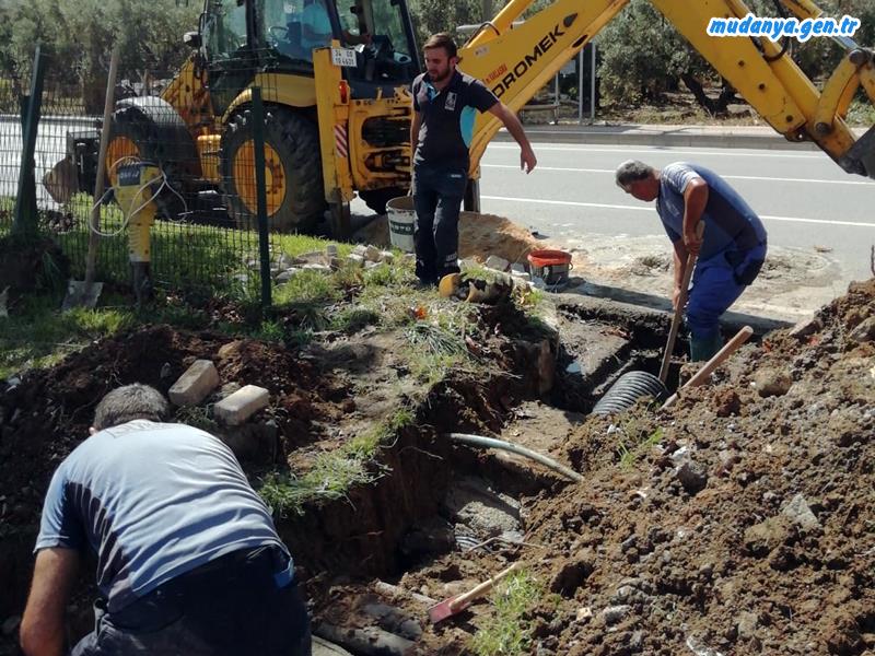 Mudanya Giriş Yolu Yağmur Suyu Giderleri Genişletiliyor