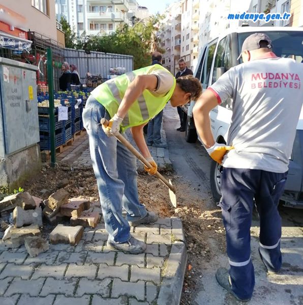 Şükrü Çavuş Muhtarı Şeref Şaş Mahallemizdeki her sokağın, her caddesinin kaldırım taşlarını baştan aşağı yeniliyoruz.