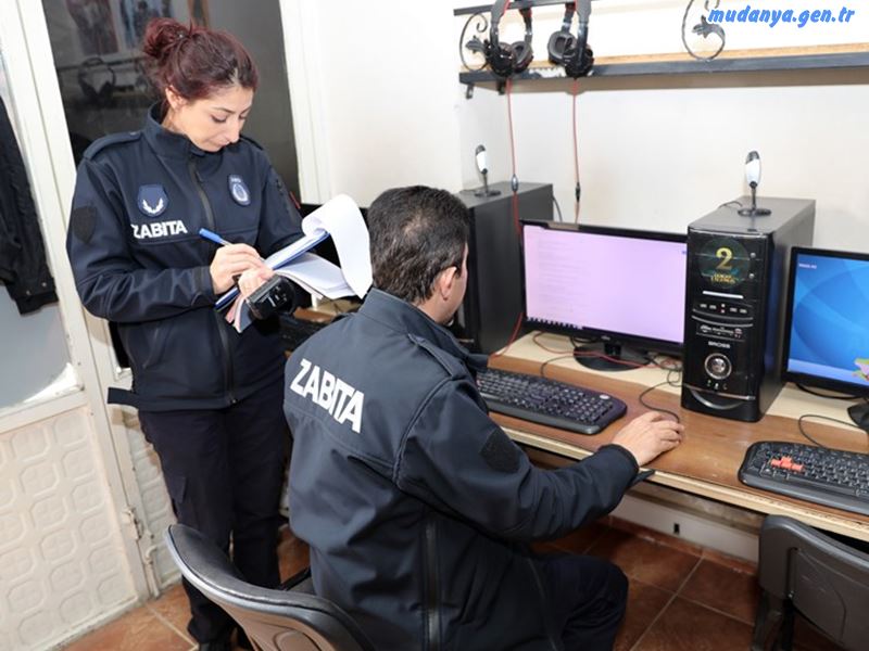 Mudanya'da Kafe ve Oyun Salonlarına Denetim